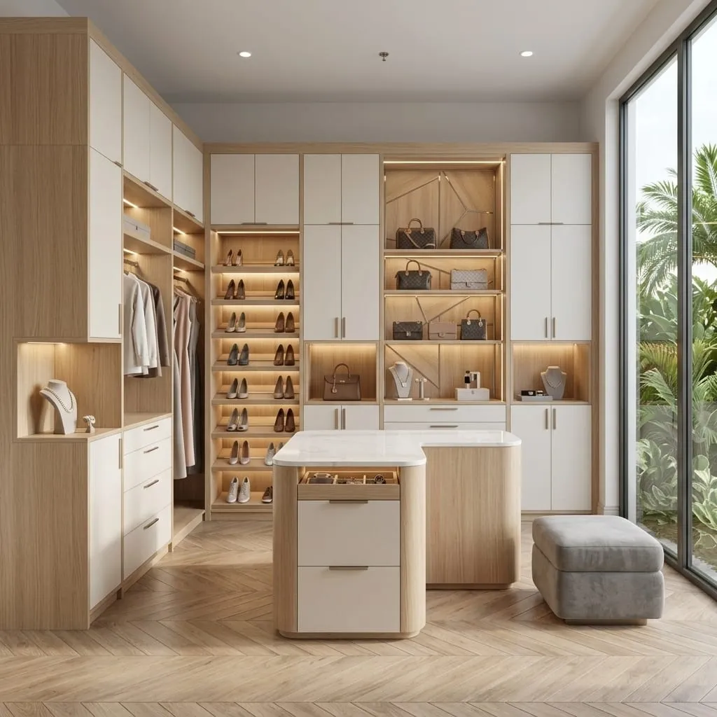 Walk-In Closet in Palm Beach Gardens, FL — custom cabinetry installation